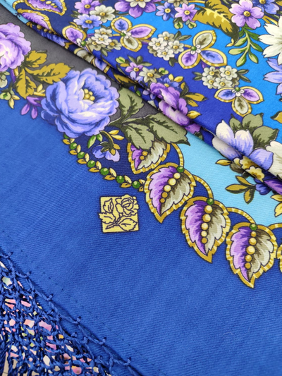 Павловопосадский платок Душа розы 1838-14