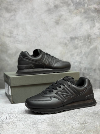 New Balance 574 Triple Black Leather