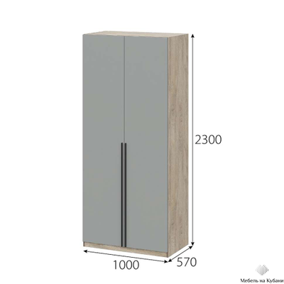 Этна шкаф Ш 57*100 Дуб эндгрей/Софт грей