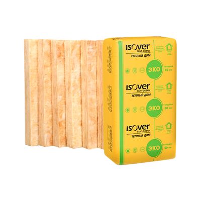 Мин вата (стекловата) Утеплитель Isover Теплый Дом Плита 1170х610х50 мм 10 кв.м.