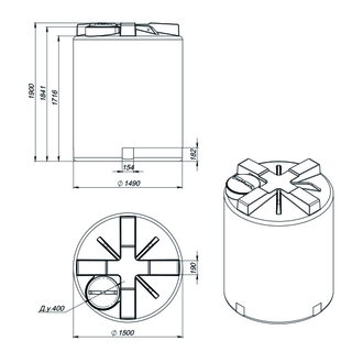 Емкость рециклинговая R Т 3000 чертеж