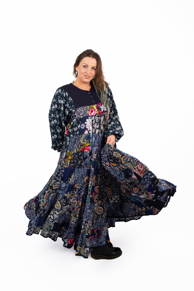 Лоскутное платье в русском стиле "Вечерний Звон"