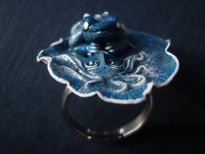 "Сулу, Царевна Морской Пучины", кольцо-лягушка (скульптурная миниатюра)