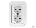 Розетка двойная с заземлением 2128