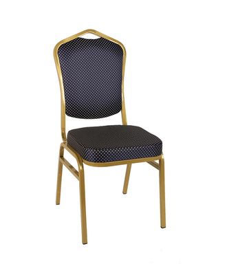 Банкетный стул Квадро 20мм – золотой, синяя корона