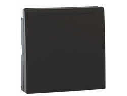 Efapel 90634 TPM, Лицевая панель розетки 2К+З, с крышкой, матовый черный