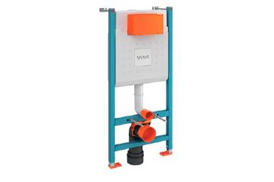 Комплект: подвесной безободковый унитаз Vitra Mia Round, с сиденьем с микролифтом, инсталляцией и кнопкой Loop, хром матовый 9856B003-7200