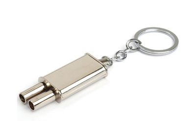 Брелок глушитель, металл, ХРОМ