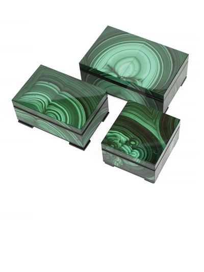 Шкатулка из натурального малахита, разные размеры