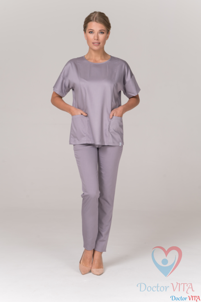 БЛУЗА МЕДИЦИНСКАЯ DR.SUPER "Sky" серая