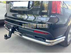 Защита заднего бампера угловая большая двойная Папа Тюнинг d60/42 для Haval H5 2024-