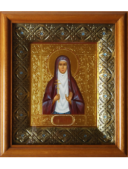 Варвара Алапаевская, Святая Преподобномученица. Рукописная икона в киоте.