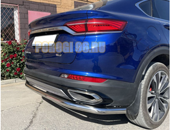 Защита заднего бампера угловая большая d60 для Geely Tugella (2021-...)