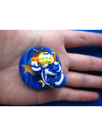 Фэнтези-брошь "Кролик Соня" со звёздами