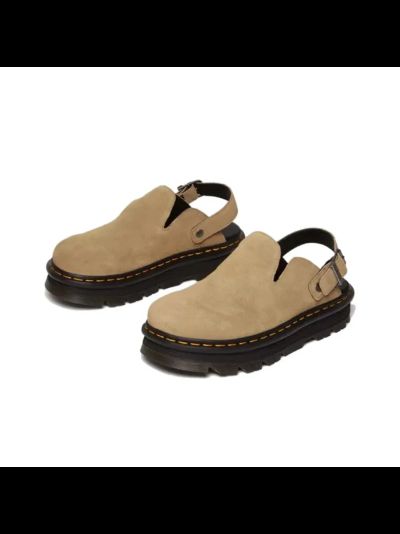 DR.MARTENS ZEBZAG SUEDE SLINGBACK PLATFORM MULE SAVANNAH TAN