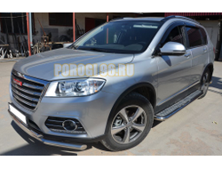 Пороги с накладным листом d53 для Haval H6 2017-...