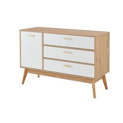 Калгари спальня Комод 1195х450х820 дуб натуральный светлый / белый матовый