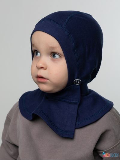 Шапка-шлем 24301-01 95%хлопок 5%лайкра, темно-синий 46-48