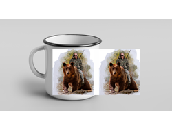 Кружка металлическая эмалированная с Путиным №1