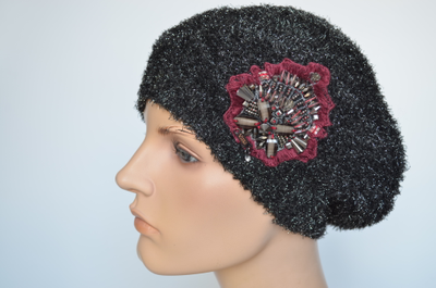 Берет Vizio 1528 BO черный стразы