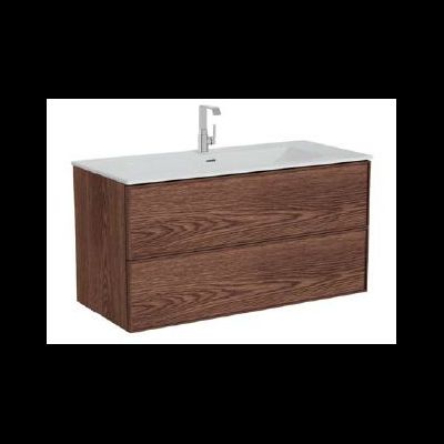 Шкаф Vitra Metropole Edge c 2 ящиками,  подсветкой в верхнем ящике, 120 см с, цвет ореховое дерево, 67157