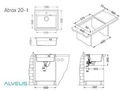 Мойка Alveus Atrox 30 белый