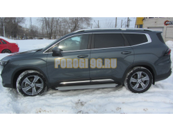 Пороги подножки "Classik Silver" 1850 мм для Geely OKAVANGO I 2023-