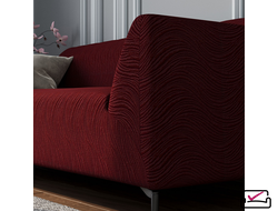 Чехол на 2х местный диван Жаккард Волна Бордо. Россия