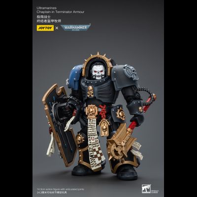 Капеллан-терминатор Ультрамаринов (Warhammer 40k) - КОЛЛЕКЦИОННАЯ ФИГУРКА 1/18 Ultramarines Chaplain in Terminator Armour (JT7080) - JOYTOY