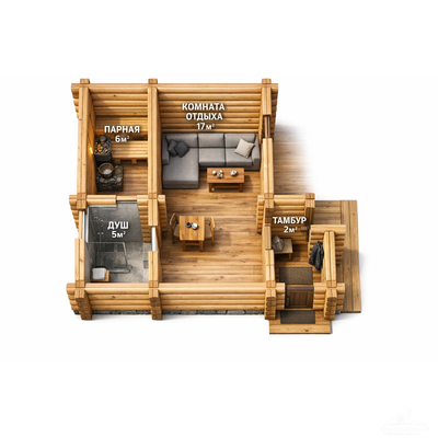 "Приветливая" 30м2 7х5