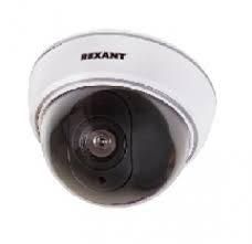 Муляж внутренней камеры видеонаблюдения белого цвета с мигающим красным светодиодом Rexant