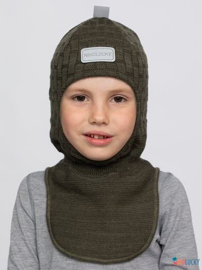 Шапка-шлем 20201-02 х/б подклад, темный хаки 48-50