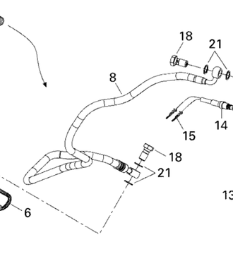 Тормозной шланг оригинал BRP 507032398 для BRP LYNX/Ski-Doo (Brake Hose)