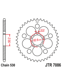 Звезда ведомая JT JTR7086.48 (JTR7086-48) (R7086-48) для Harley Davidson