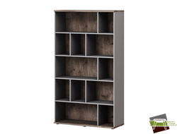 Стеллаж открытый B-70 1200*429*2098 Дуб Веллингтон табак/Кубанит серый