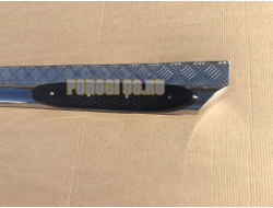 Пороги труба с проступью с алюминиевым листом d76 для Mitsubishi Pajero Sport (1998-2007)