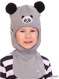 Шапка-шлем  21101-05, цвет серый,черный,белый р. 50-52