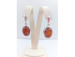 Серьги "Коньячный овал"