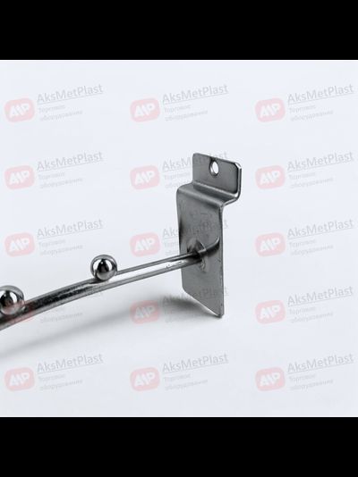 K135 Крючок для экономпанелей, наклонный, изогнутый с 7-ю шариками, d-6.5 мм, длинна 290 мм, хром