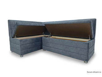 Кухонный Угловой диван "ФОРУМ-5МН" Стандартный велюр Серый, левый