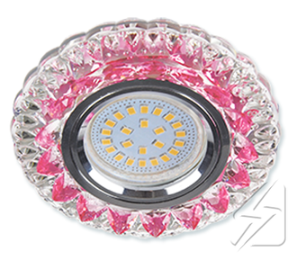 Светильник JCDR G5.3 LD7009  прозрачно-розовый - белая подсветка