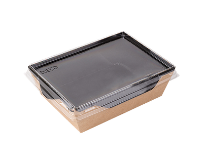 Салатник с прозр. кр. (крафт/черный), 500 мл