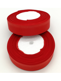 Репсовая лента 25 мм, цвет красный