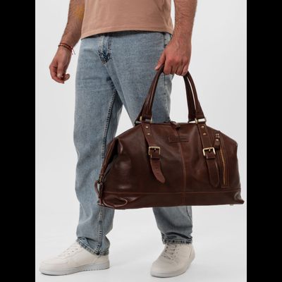 Кожаная дорожная сумка Campora Premium brown (арт. 
4019-53)