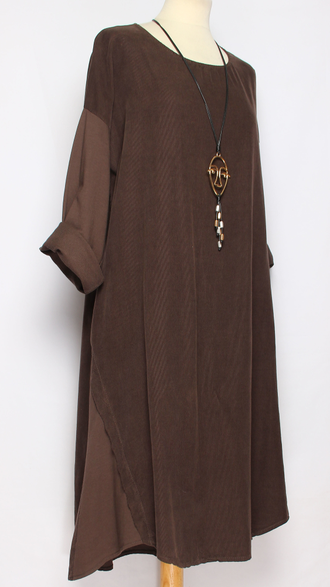 Платье Бохо "Лепесток " вельветовое графит, мокко, шоколад, малахит до р.50