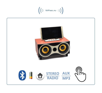 Bluetooth колонка СТЕРЕО, радио FM, с аккумулятором, для использования в помещении
