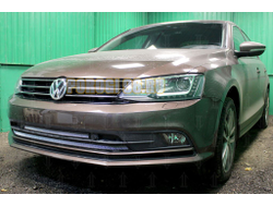 Защита радиатора Volkswagen Jetta VI 2015- (3 части) chrome
