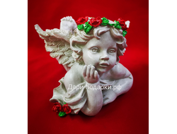 Ангел с алыми розами 31*22см  0,9кг  полистоун Россия  2017/012789*