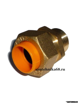 Муфта для гофрированной нержавеющей трубы IWS (F) 15 20 25 32 х н.р. 1/2 3/4 1 1 1/4