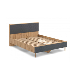 Денвер спальня Кровать 1400 Матрасное основание включено Дуб вотан / Графит ш*г*в 1436?2153? 1018мм